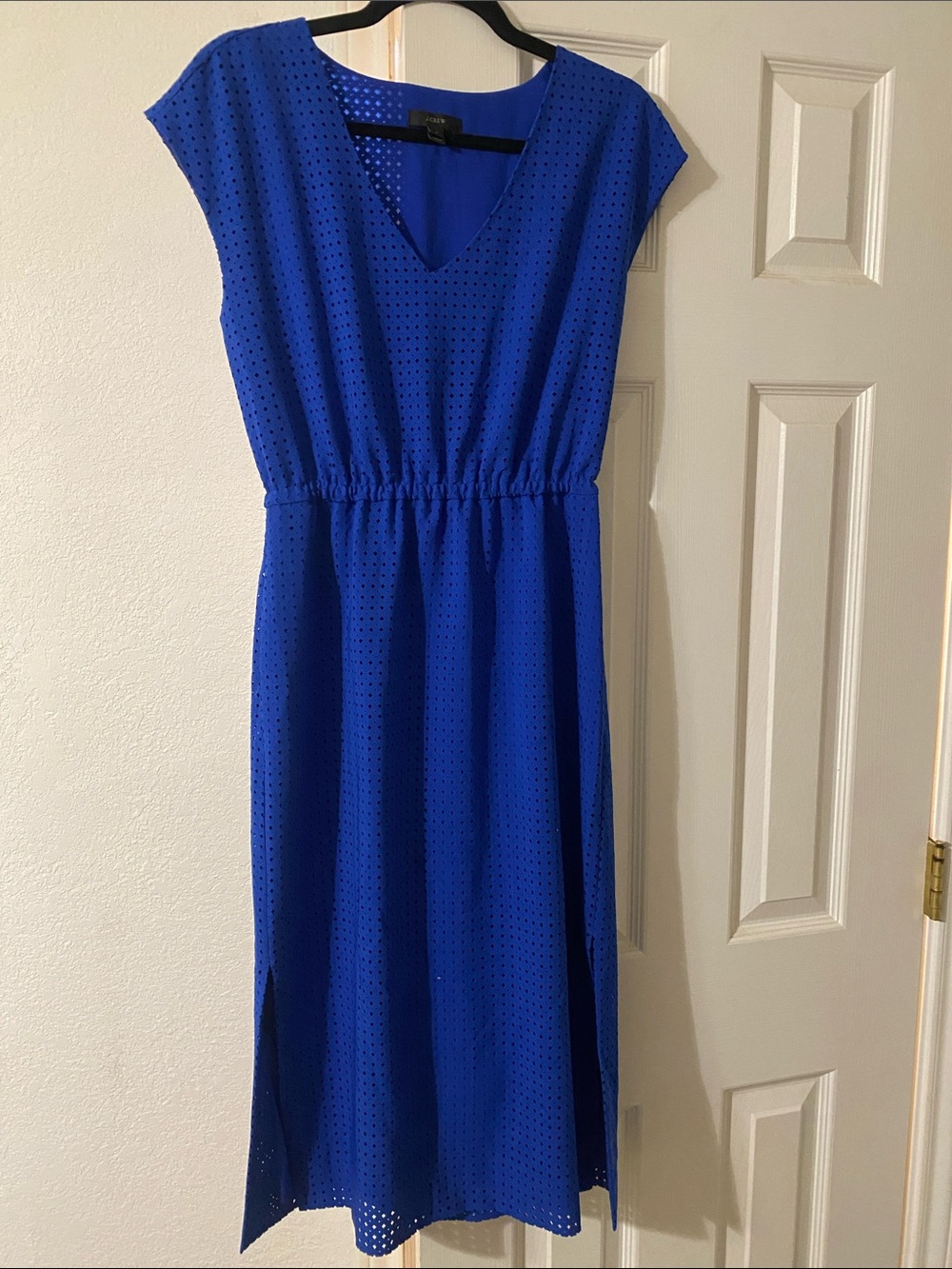 J. Crew Cobalt Blue V‑Neck Midi Dress